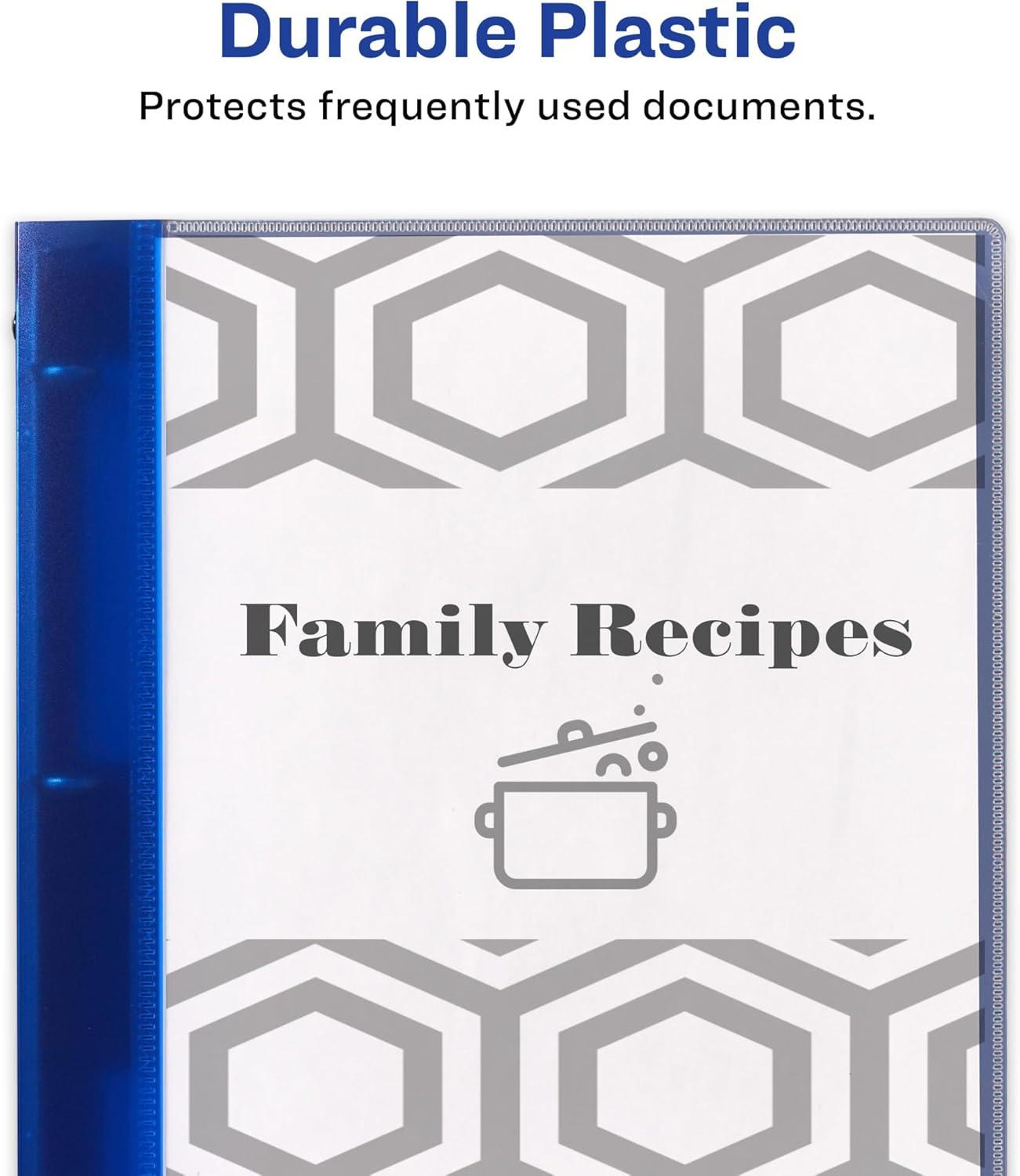 imageAvery Flexible View 3 Ring Binder 1 Inch Round Rings 1 Blue Binder 176751 Count Pack of 12