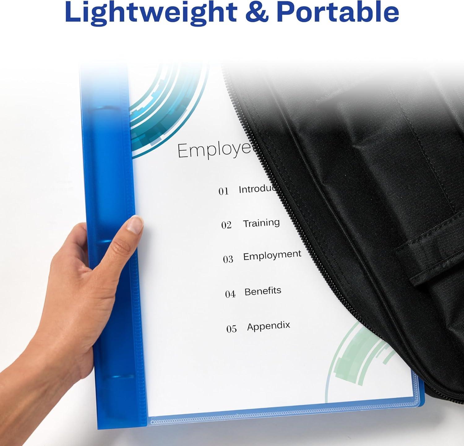 imageAvery Flexible View 3 Ring Binder 1 Inch Round Rings 1 Blue Binder 176751 Count Pack of 12