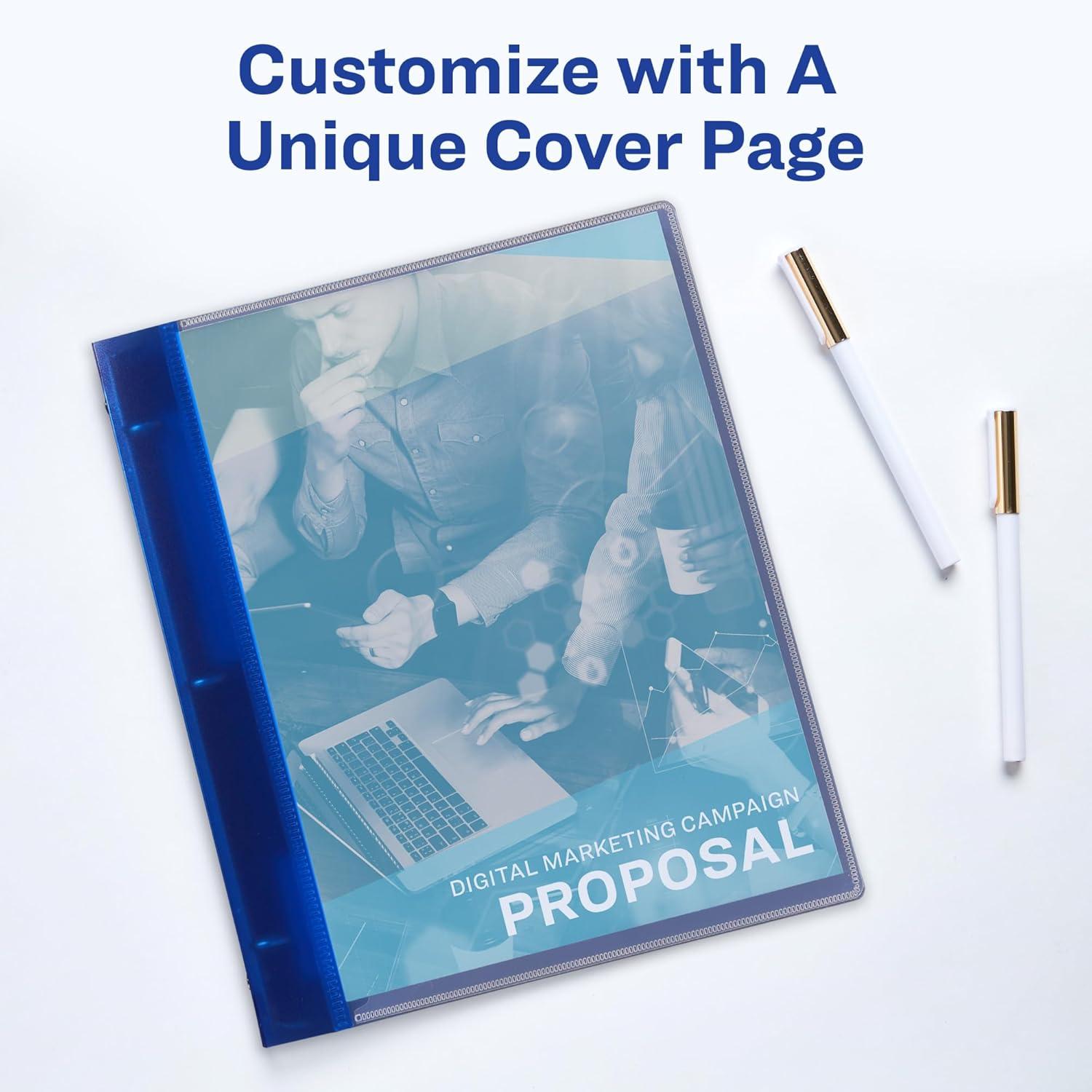 imageAvery Flexible View 3 Ring Binder 1 Inch Round Rings 1 Blue Binder 176751 Count Pack of 12