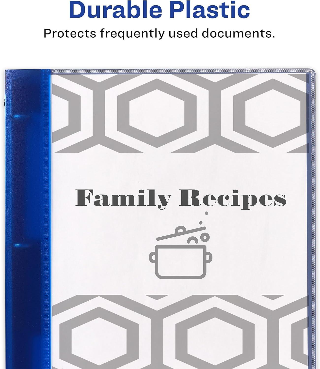 imageAvery Flexible View 3 Ring Binder 12 Inch Round Rings 1 Blue Binder 176701 Pack