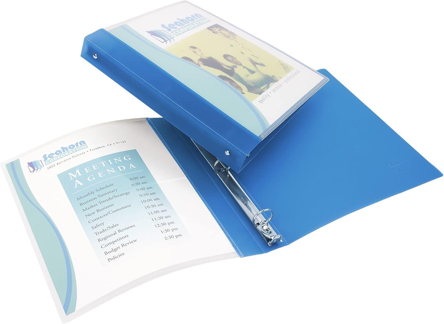 imageAvery Flexible View 3 Ring Binder 12 Inch Round Rings 1 Blue Binder 176703 Pack