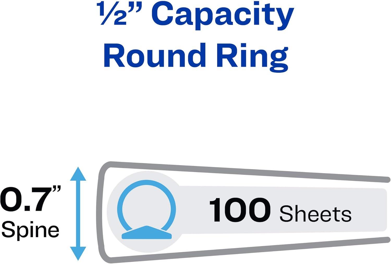 imageAvery Flexible View 3 Ring Binder 12 Inch Round Rings 1 Blue Binder 176703 Pack