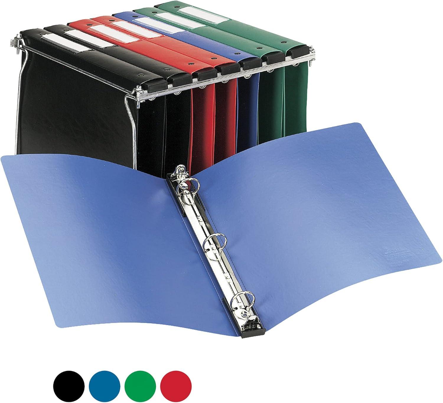 imageAvery Hanging Storage Flexible 3 Ring Binders 1quot Round Rings 175Sheet Capacity Black 4 Pack 177081 Pack