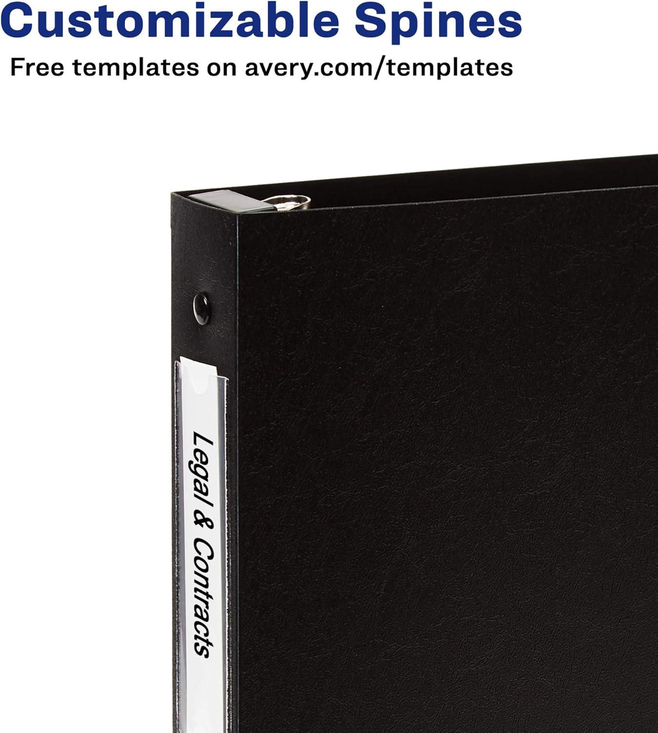 imageAvery Hanging Storage Flexible 3 Ring Binders 1quot Round Rings 175Sheet Capacity Black 4 Pack 177084 Pack