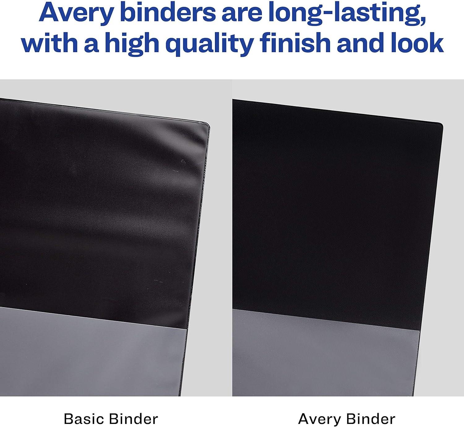 imageAvery HeavyDuty Framed View 3Ring Binder 1quot EZD Rings 1 Navy Blue Binder 680551 inch