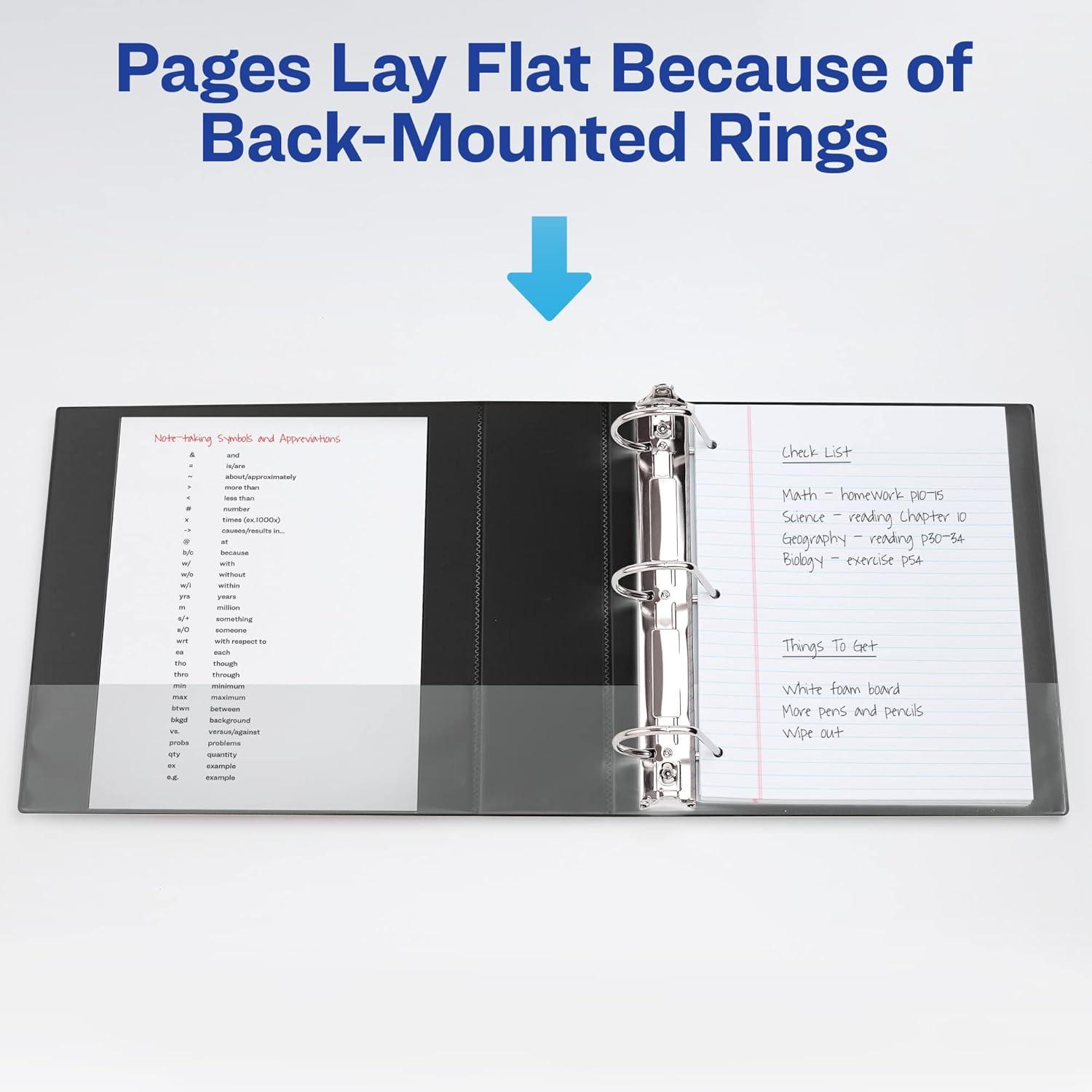 imageAvery HeavyDuty View 3 Ring Binder 4quot One Touch Slant Rings 760Sheet Capacity 45 Inch Wide Spine Great for Home School Supplies Office or Organization Needs 1 White Binder 797044