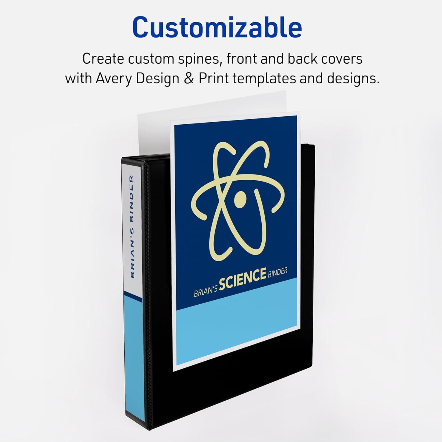 imageAvery HeavyDuty View 3 Ring Binder 4quot One Touch Slant Rings 760Sheet Capacity 45 Inch Wide Spine Great for Home School Supplies Office or Organization Needs 1 White Binder 7970415