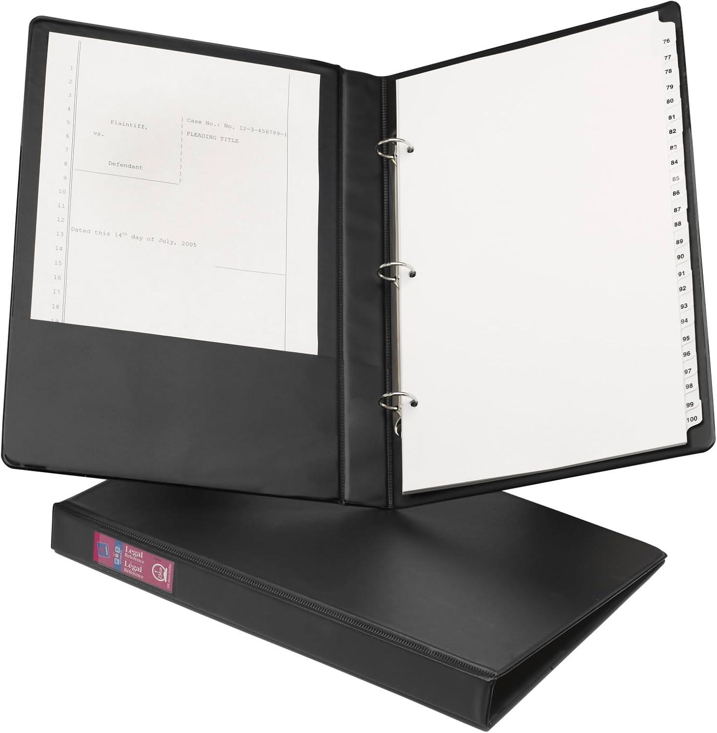 imageAvery LegalSize Durable 3 Ring Binders 1quot Round Rings Holds 85quot x 14quot Paper Black 2 Pack 177091 Pack