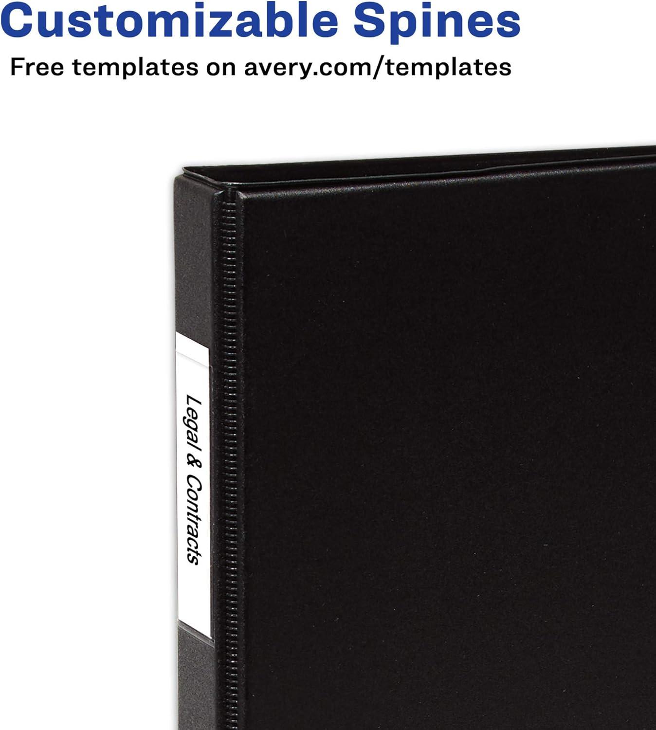 imageAvery LegalSize Durable 3 Ring Binders 1quot Round Rings Holds 85quot x 14quot Paper Black 2 Pack 177092 Pack