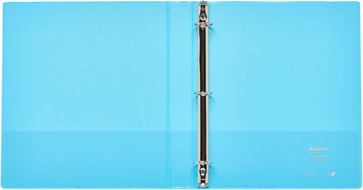 imageAvery Luxe Collection Durable Holographic 3 Ring Binder Customizable View Cover 1 Inch Round Rings 1 Holographic Violet Binder 03226Aqua