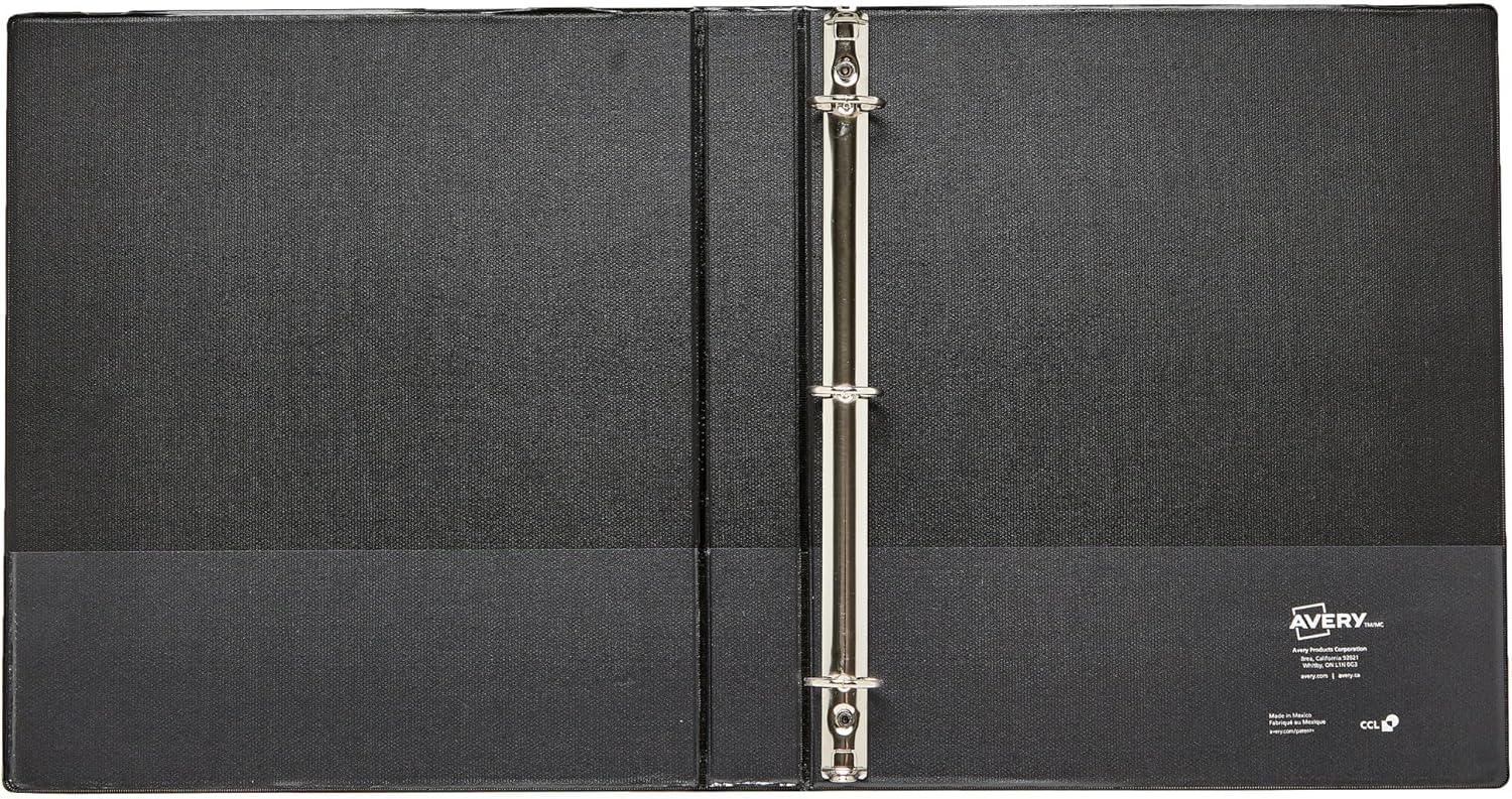 imageAvery Luxe Collection Durable Holographic 3 Ring Binder Customizable View Cover 1 Inch Round Rings 1 Holographic Violet Binder 03226Black
