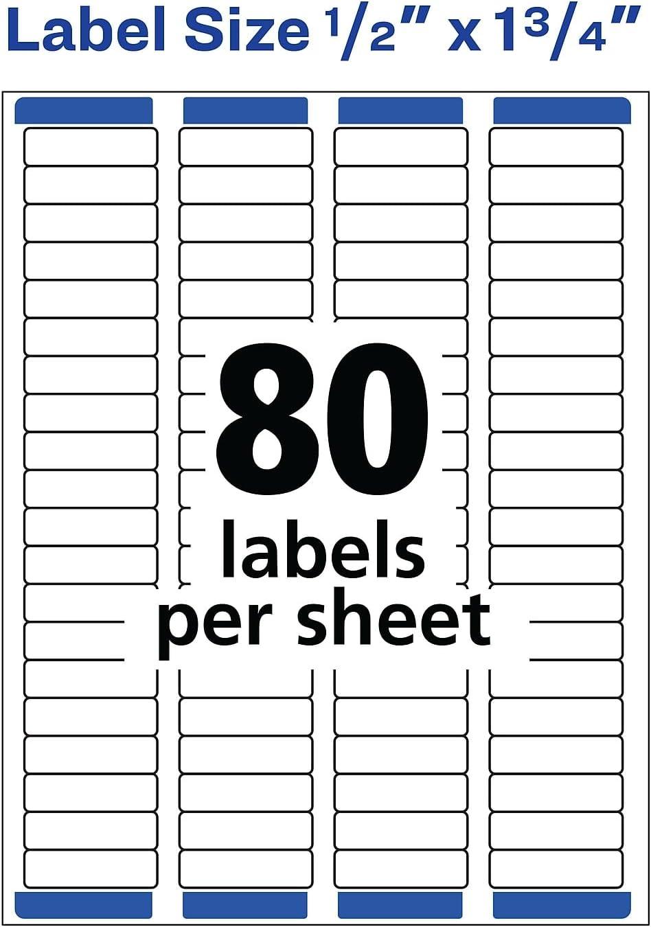 imageAvery Mailing Address Labels Laser Printers 9200 Labels 12 x 134 Permanent Adhesive 5167