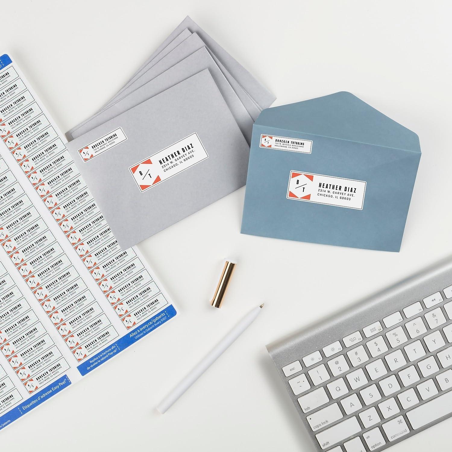 imageAvery Mailing Address Labels Laser Printers 9200 Labels 12 x 134 Permanent Adhesive 5167