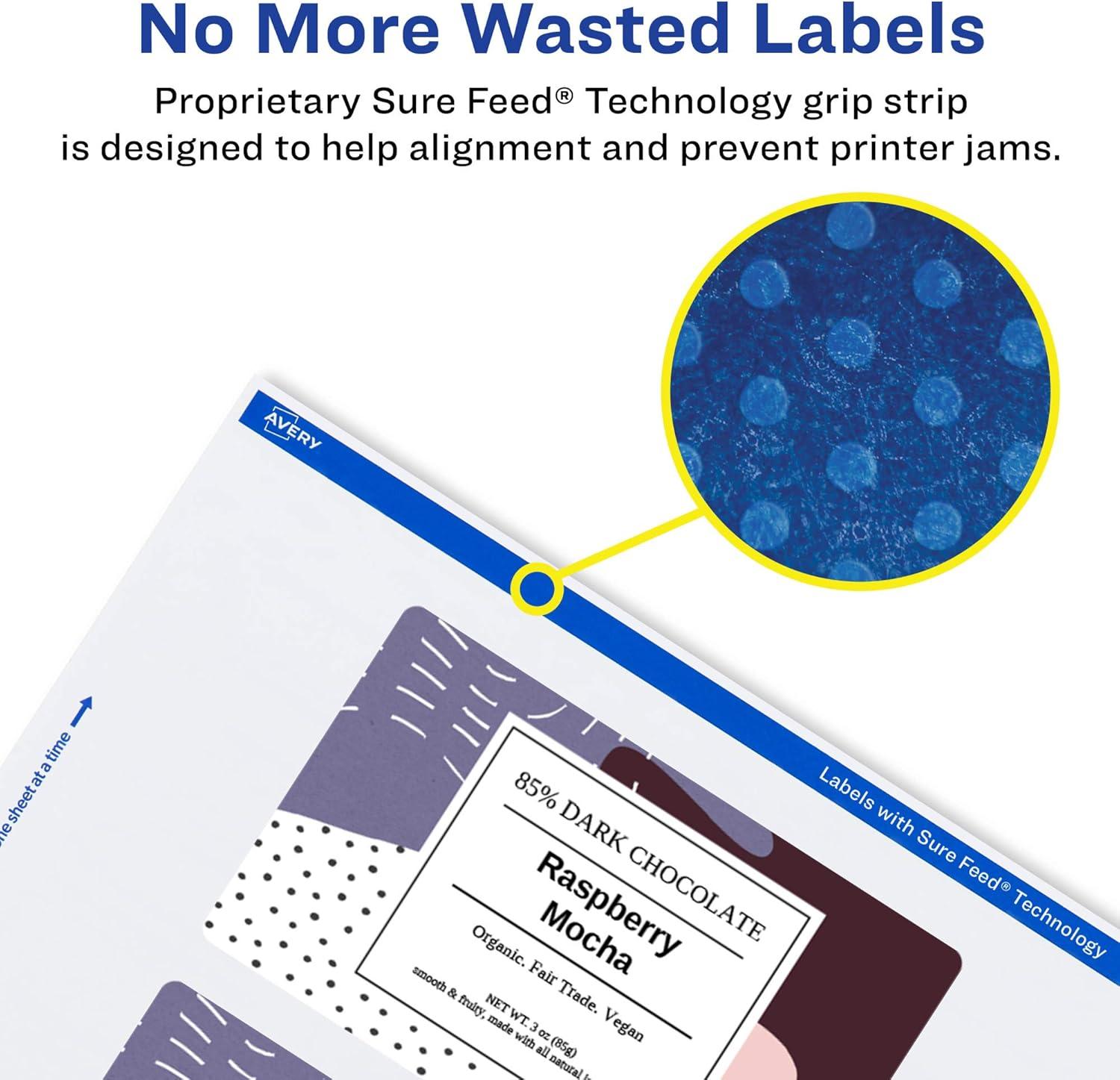 imageAvery Matte White Rectangle Labels Sure Feed Technology 2quot x 6quot 100 Matte White Printable Labels400 Labels