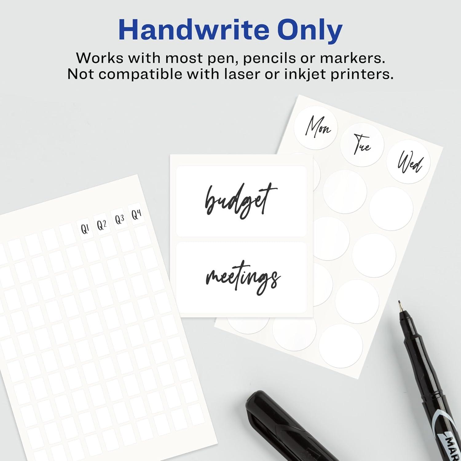 imageAvery MultiUse Removable Labels 1quot x 3quot White NonPrintable 72 Blank Labels Total 6728Labels