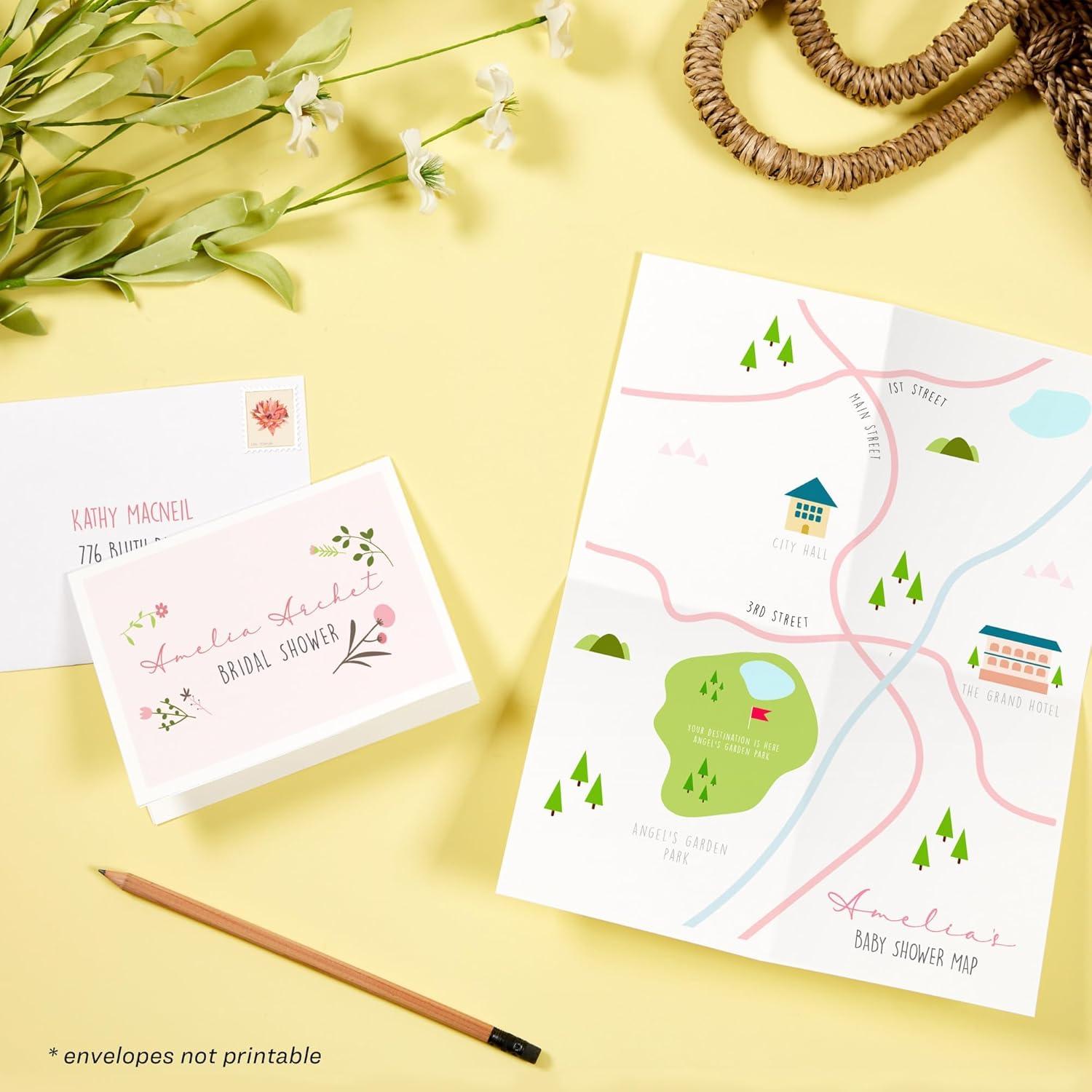 imageAvery Printable Greeting Cards QuarterFold 425quot x 55quot Matte White 20 Blank Cards with Envelopes 3266One Size