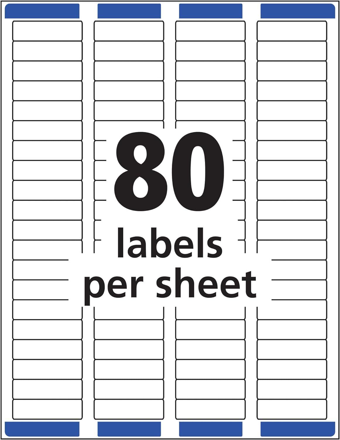 imageAvery Printable Return Address Labels with Sure Feed 05quot x 175quot White 800 Blank Mailing Labels 18167800 labels Pack of 5