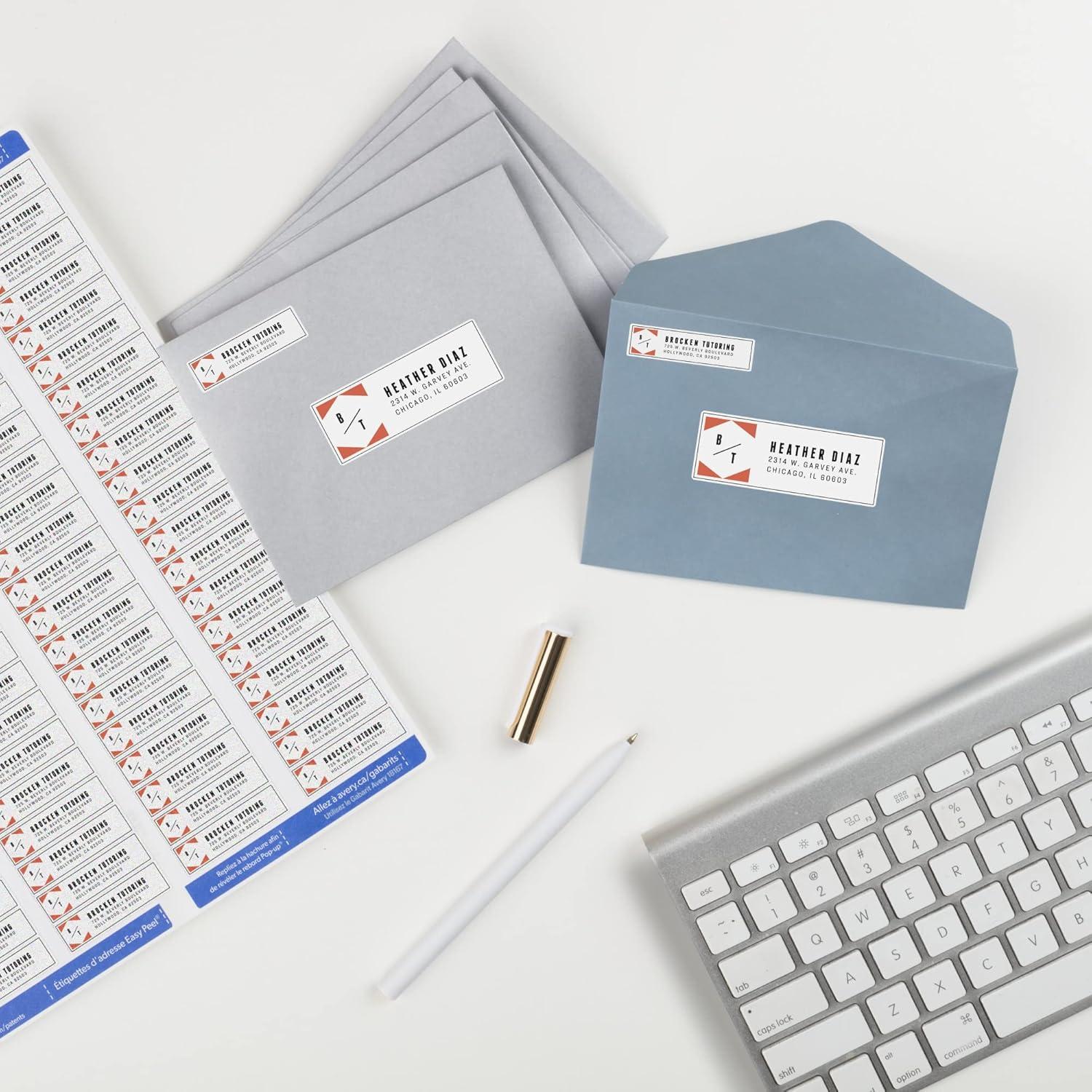 imageAvery Printable Return Address Labels with Sure Feed 05quot x 175quot White 800 Blank Mailing Labels 18167Label 12 x 134