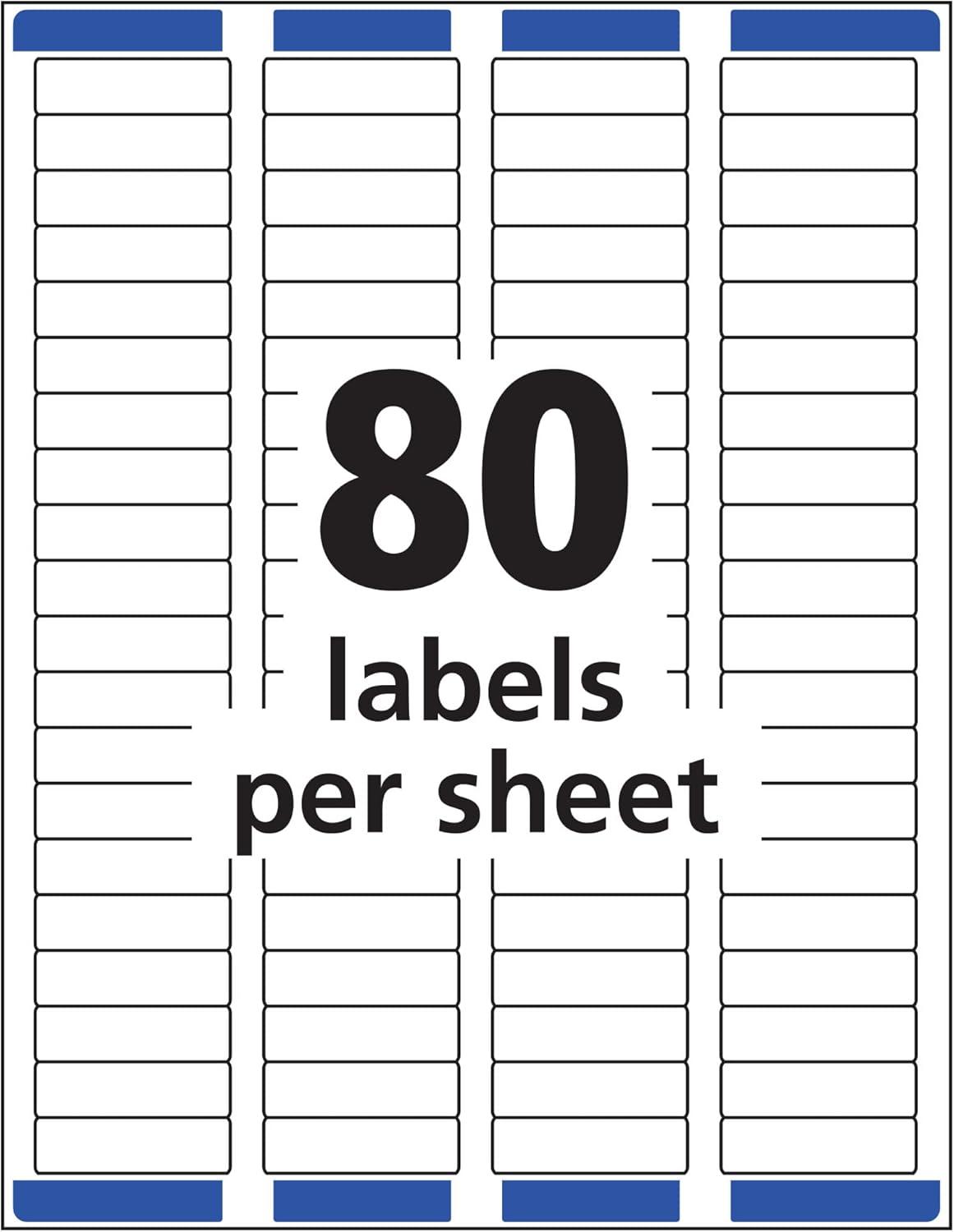 imageAvery Printable Return Address Labels with Sure Feed 05quot x 175quot White 800 Blank Mailing Labels 18167Label 12 x 134