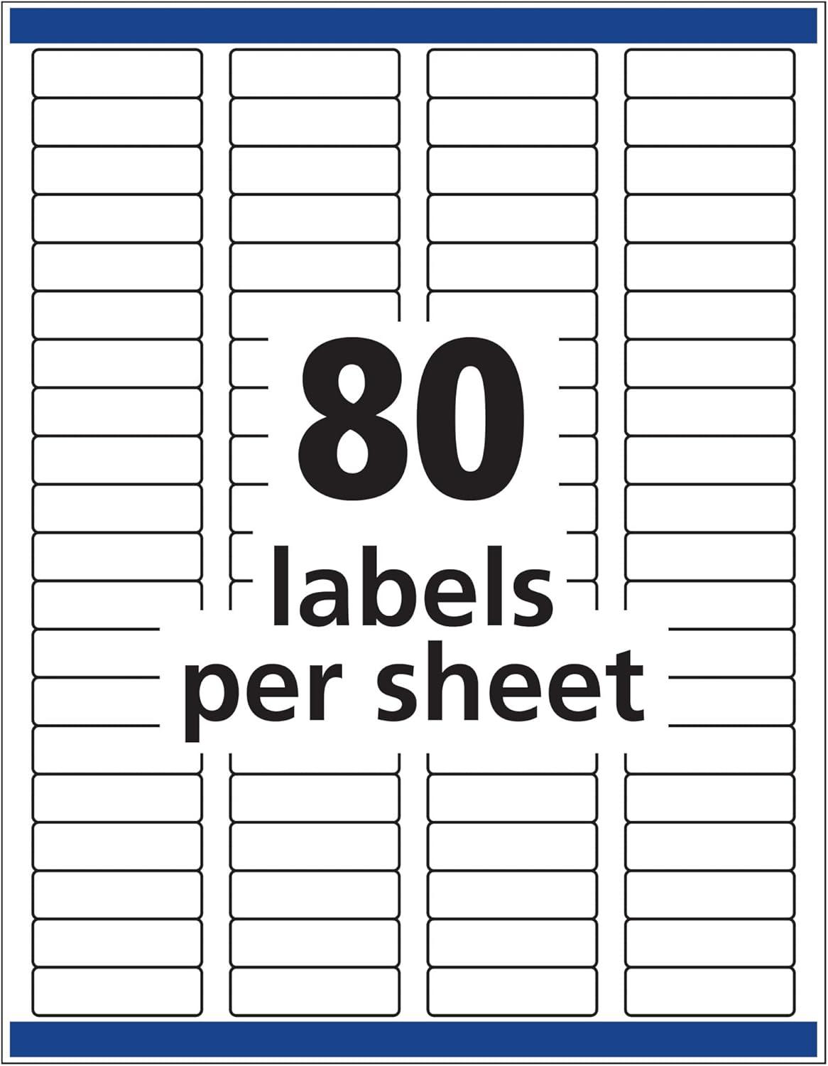 imageAvery Removable ID Labels Sure Feed Technology 05quot x 175quot 5 Packs 6467