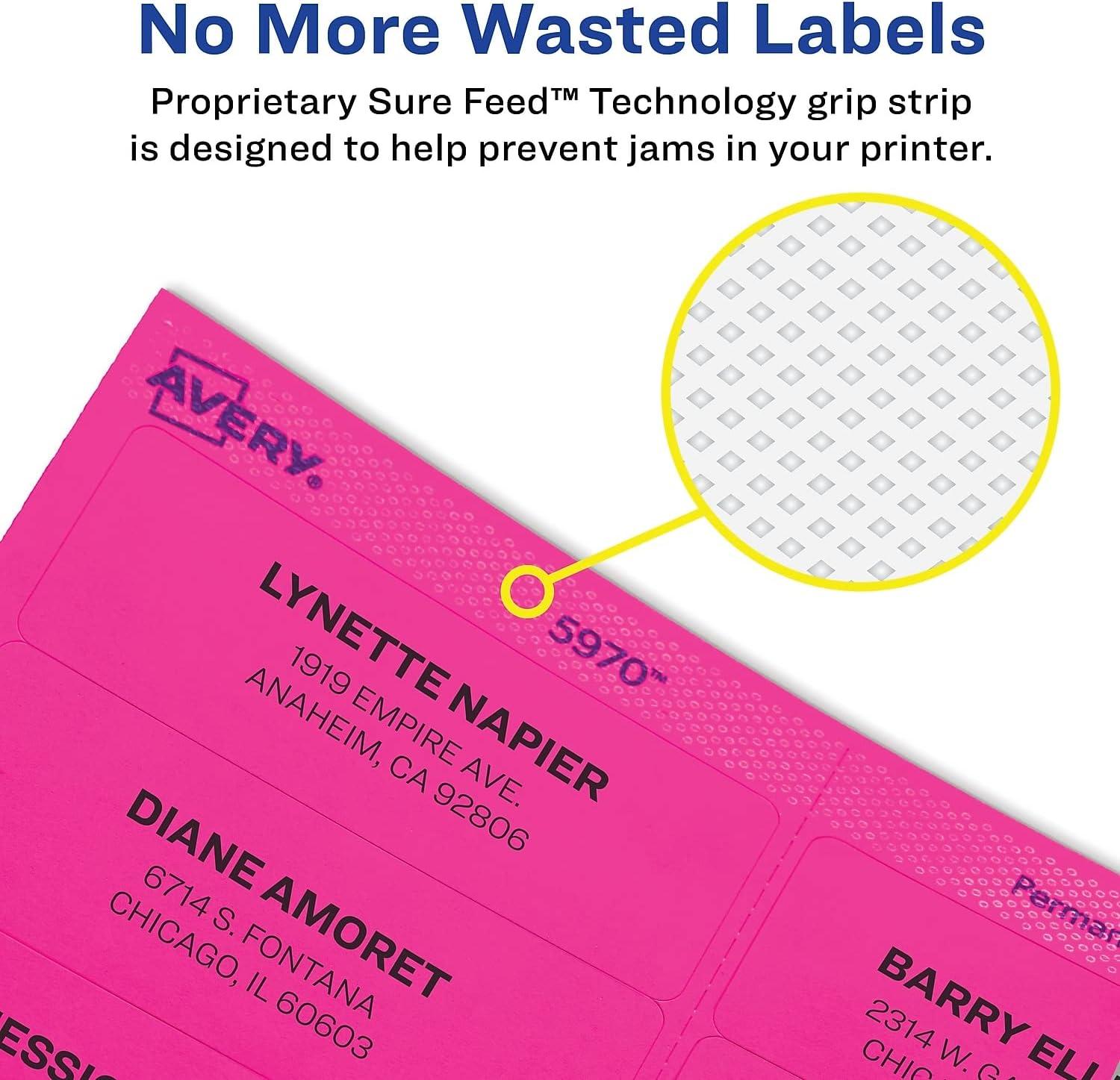 imageAvery Removable Multipurpose Labels Assorted Neon 3 13 x 43 13 x 4