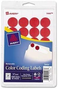 imageAvery Round Color Coding Labels Removable Adhesive Red 075quot 3 Pack 3024 Labels Total 321361 pack