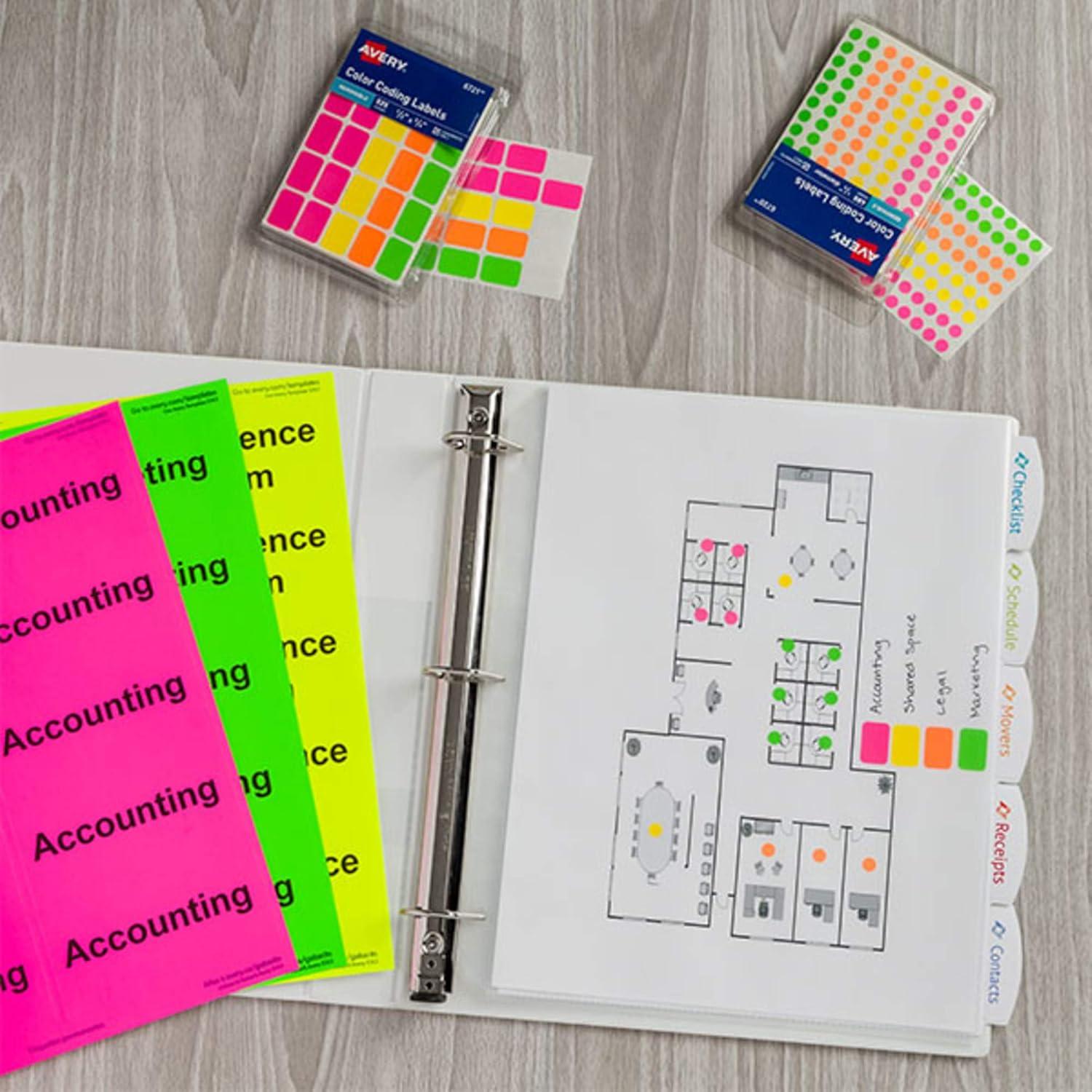 imageAvery SeeThrough ColorCoding Removable Labels 14 Inch Round Labels Assorted Translucent Colors NonPrintable 864 Dot Stickers Total 5796Assorted