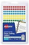 imageAvery SeeThrough ColorCoding Removable Labels 14 Inch Round Labels Assorted Translucent Colors NonPrintable 864 Dot Stickers Total 5796Assorted