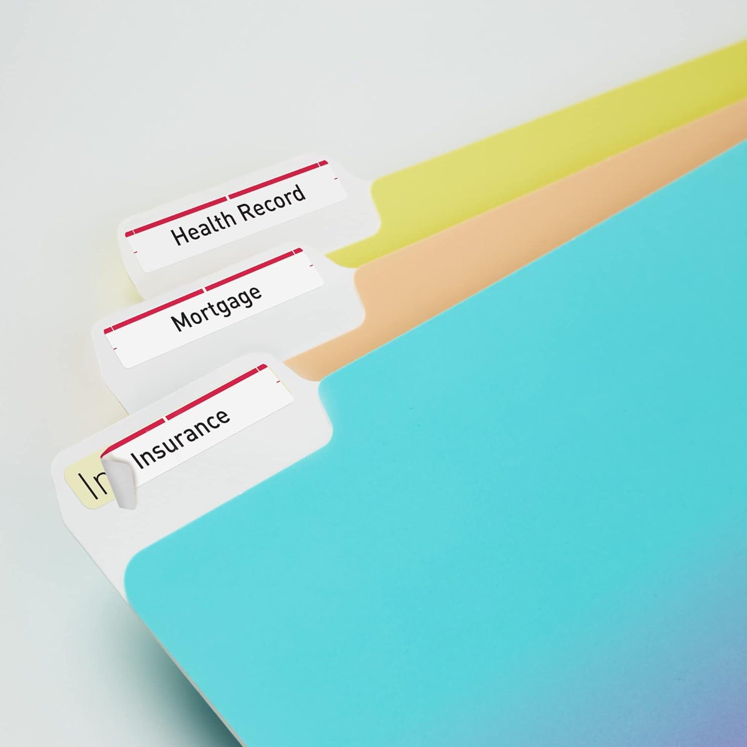 imageAvery TrueBlock File Folder Labels 23quot x 3716quot 1500 Printable Labels WhiteRed Permanent 50665