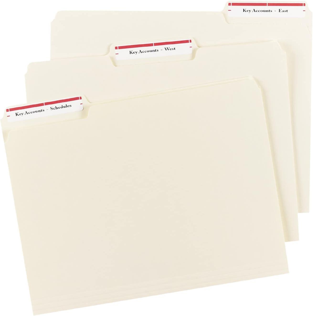imageAvery TrueBlock File Folder Labels 23quot x 3716quot 1500 Printable Labels WhiteRed Permanent 50665