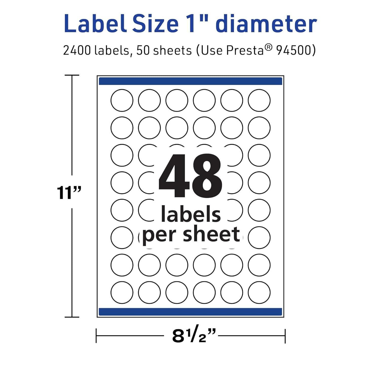 imageAvery TrueBlock Matte White Round Labels Sure Feed Technology 1quot Diameter 480 Matte White Labels PrinttoTheEdge LaserInkjet Printable Great for Product Merchandising Stickers2 400 labels