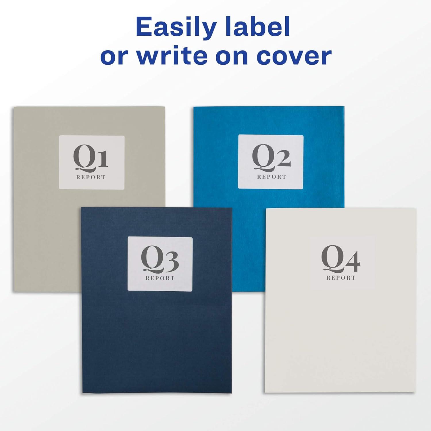 imageAvery Two Pocket Folders Holds up to 40 Sheets Business Card Slot 25 White Folders 47991White