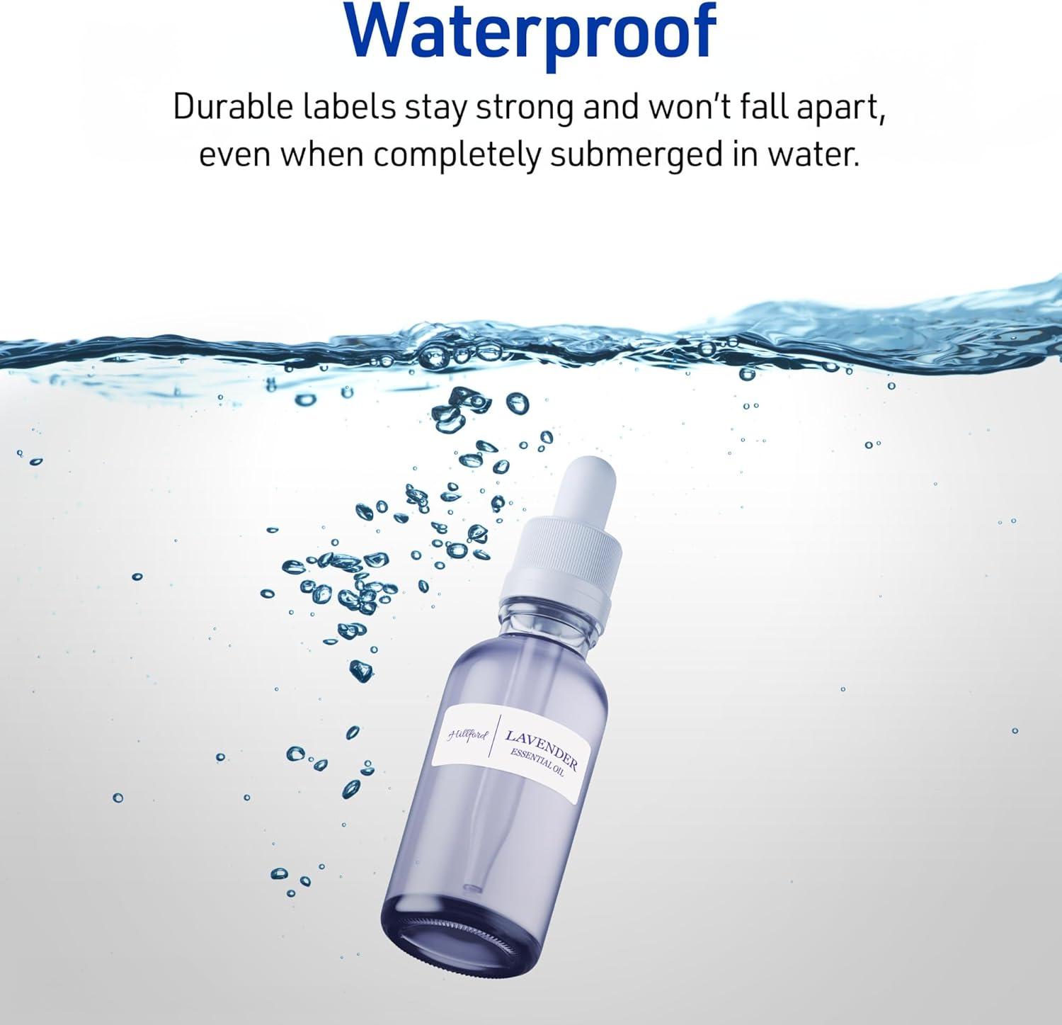 imageAvery Waterproof Printable Address Labels with Sure Feed 1quot x 258quot White Ultrahold Permanent Adhesive Laser Printers 300 Blank Mailing Labels Great for Mailing Branding and More 15509