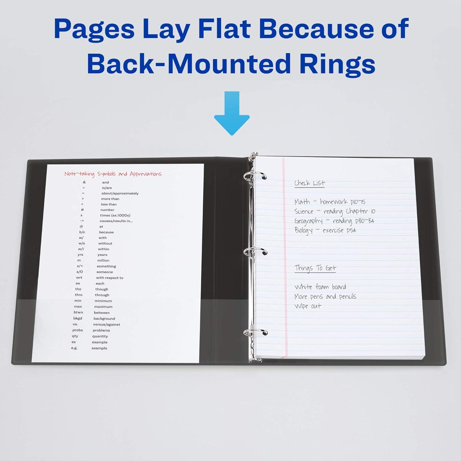 imageAveryR Durable View 3 Ring Binder 2 Inch EZD Rings 1 Black Binder 09500Black