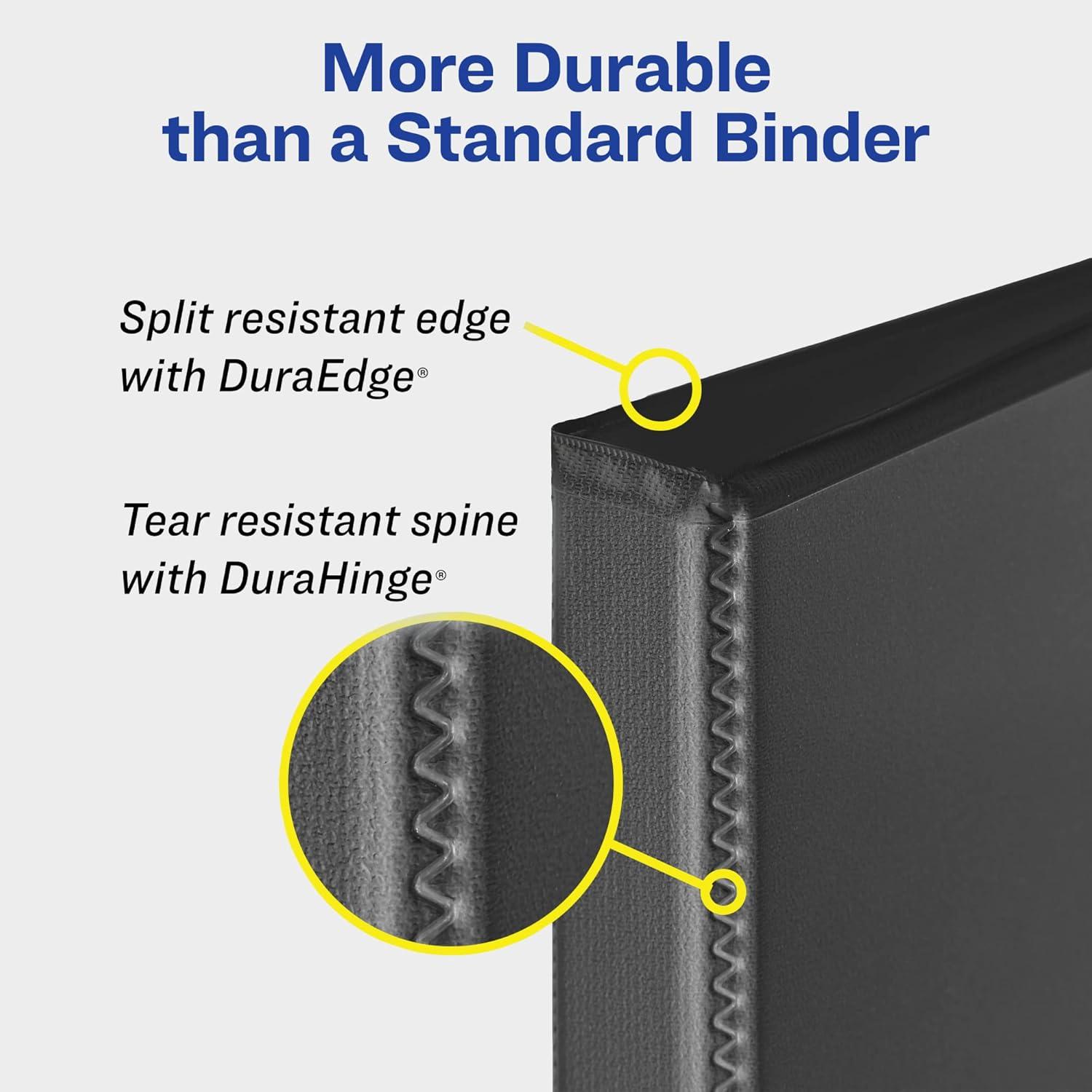 imageAveryR Durable View 3 Ring Binder 2 Inch EZD Rings 1 Black Binder 09500Black