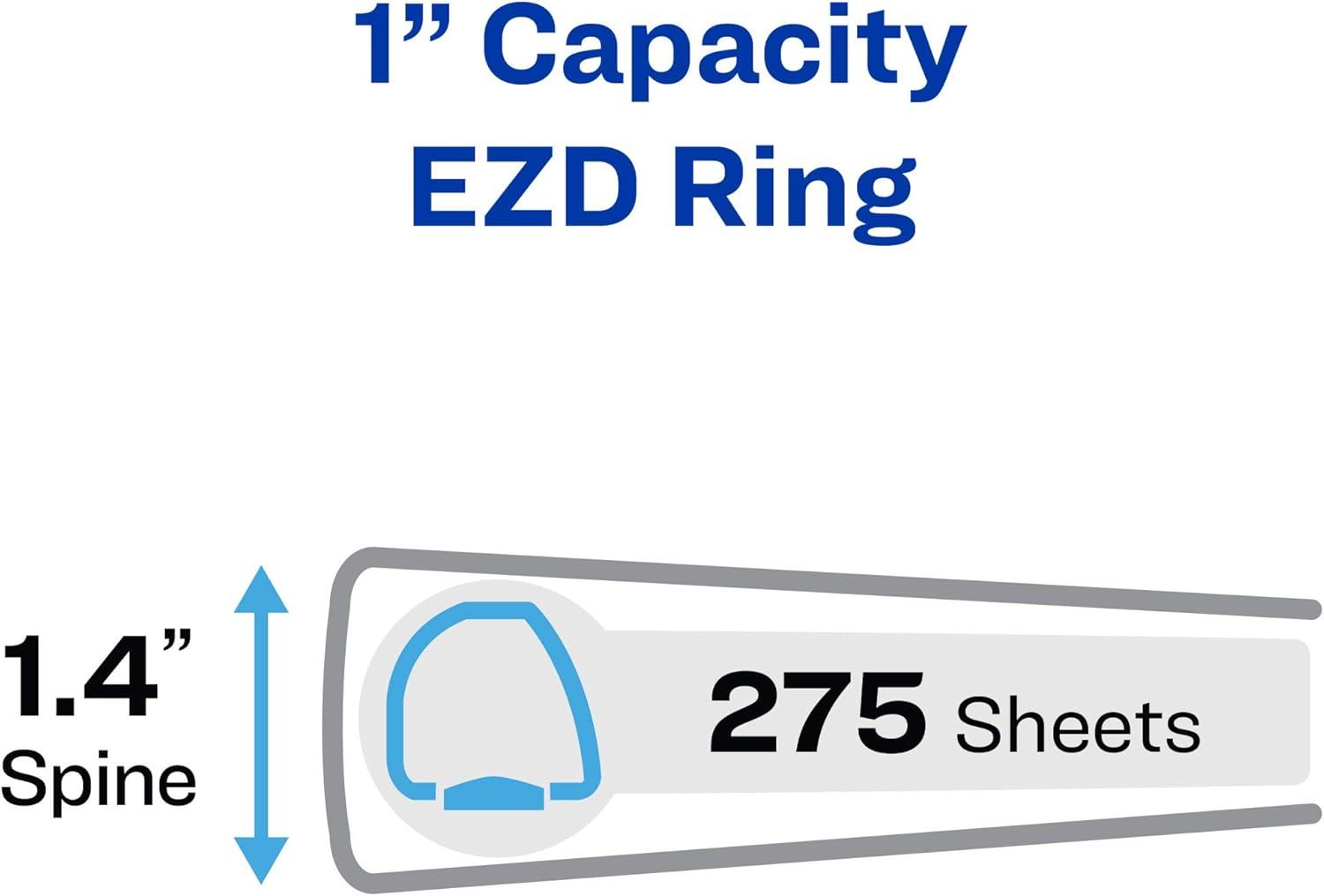 imageAveryR HeavyDuty View 3 Ring Binder 1quot OneTouch EZDR Rings 1 Purple Binder 79771Purple