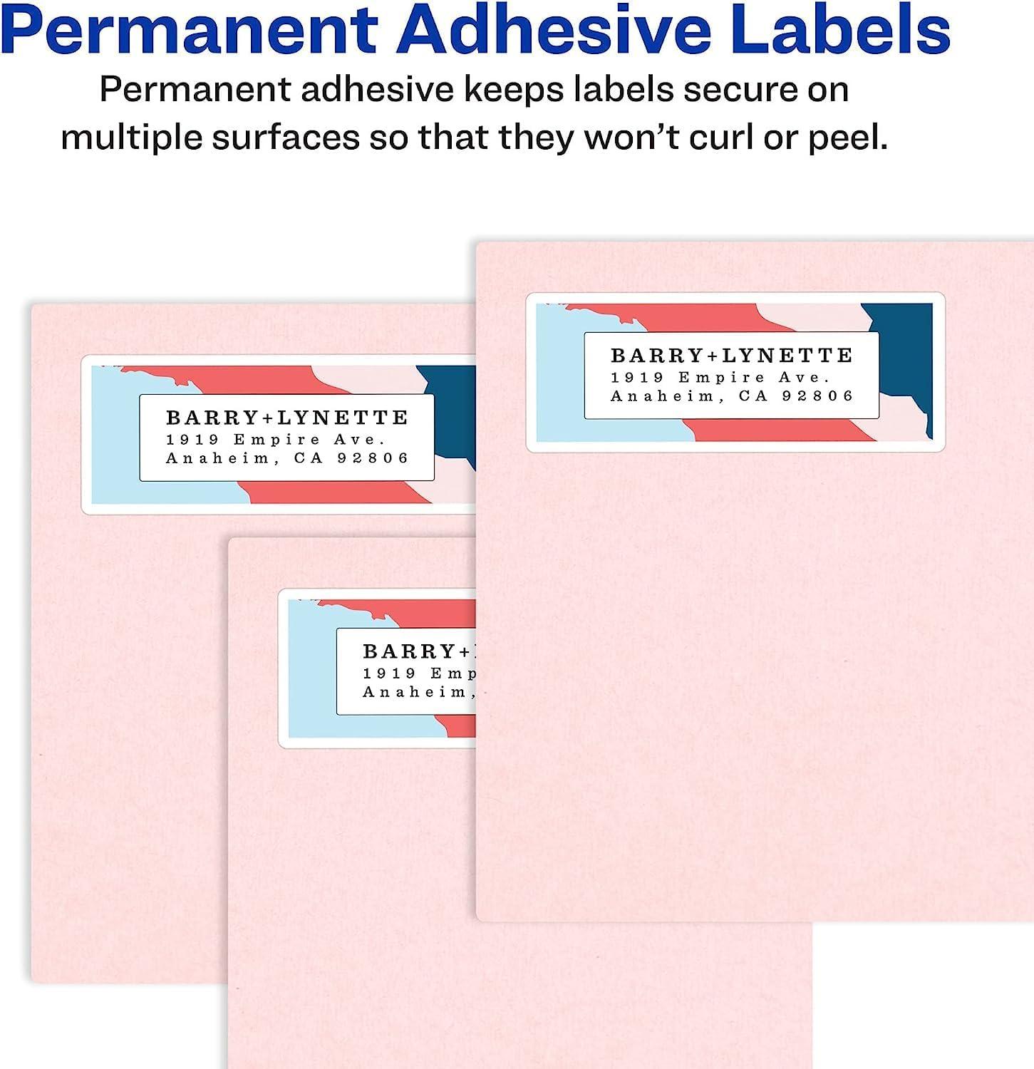 imageEasy Peel White Address Labels w Sure Feed Technology Laser Printers 1 x 263 White 30Sheet 100 SheetsBox