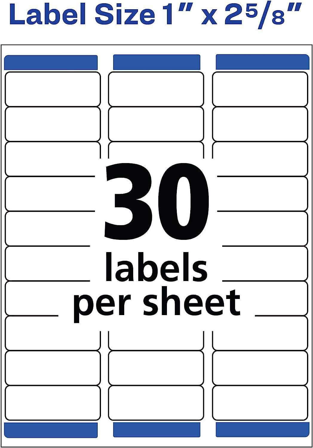 imageEasy Peel White Address Labels w Sure Feed Technology Laser Printers 1 x 263 White 30Sheet 100 SheetsBox