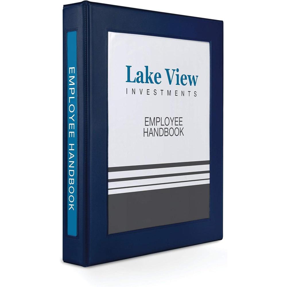 imageAvery HeavyDuty Framed View 3Ring Binder 1quot EZD Rings 1 Navy Blue Binder 680551 inch