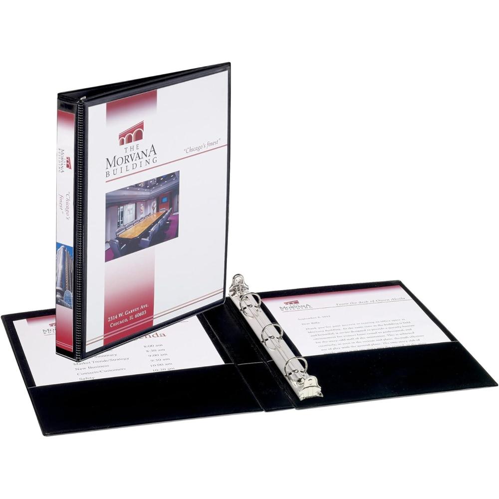 imageAvery Mini Durable View 3 Ring Binder 12 Inch Round Rings 1 Black Binder 27725Black