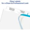 imageAvery 5 Big Tab Dividers for 3 Ring Binder Easy Print ampamp Apply Clear Label Strip Index Maker Customizable White Tabs 5 Sets 114921set Pack of 6