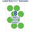 imageAvery 5498 Removable Print or Write Color Coding Labels for Laser Printers 114quot Round  Neon Green Pack of 400