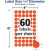 imageAvery ColorCoding Removable Labels 12 Inch Round Stickers Neon Coral NonPrintable 840 Dot Stickers Total 5051One Size