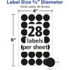 imageAvery ColorCoding Removable Labels 34 Inch Round Labels Black NonPrintable 1008 Dot Stickers Total 5459
