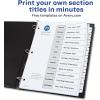 imageAvery Dividers for 3 Ring Binders 12 Tabs per Set Customizable Table of Contents Classic White Tabs Great for Organizing Reports Projects and More 3 Sets of 11078One Size