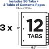 imageAvery Dividers for 3 Ring Binders 12 Tabs per Set Customizable Table of Contents Classic White Tabs Great for Organizing Reports Projects and More 3 Sets of 11078One Size Pack of 24