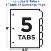 imageAvery Dividers for 3 Ring Binders 5 Tabs per Set Customizable Table of Contents Multicolor Arched Tabs Great for Organizing Reports Projects and More 11840Pack of 1