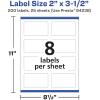 imageAvery Durable Removable Rectangle Labels Sure Feed Technology 2quot x 35quot Matte White Film WaterResistant PrinttoTheEdge LaserPigmentBased Inkjet Printable 200 Total200 labels