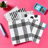 imageAvery Durable View 3 Ring Binder 1 Inch Round Rings Black and White Plaid 1 Fashion Binder 26742