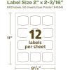 imageAvery EcoFriendly Matte White Recycled Arched Square Labels 2quot x 2316quot PrinttoTheEdge Matte White Labels Permanent Adhesive LaserInkjet Printable 120 Total600 labels